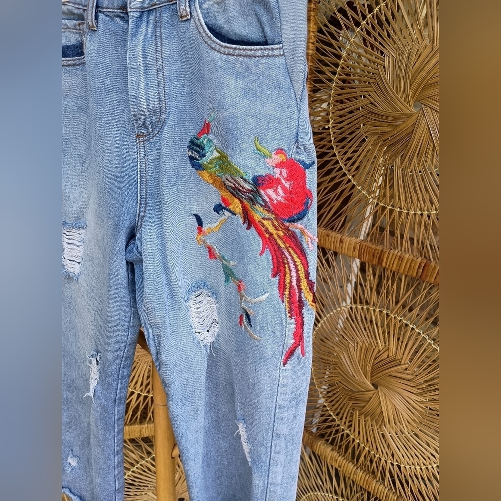 Miller By Riva Embroidered Blue Jeans_Small - Picture 2 of 6